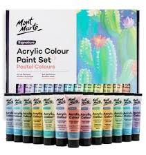 Acrylic Colour Pastel Colours 36ml Set Of 24pcs Mont Marte